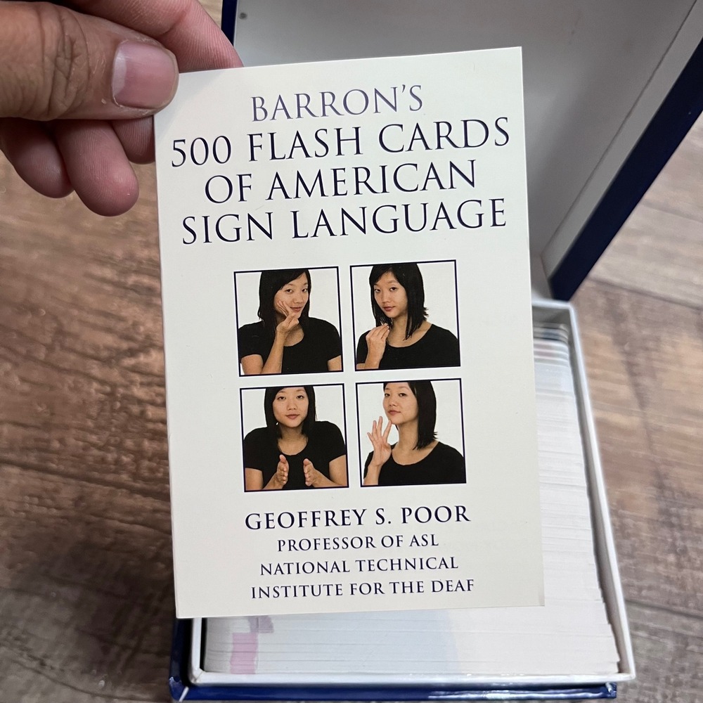 Barron's 500 Flash Cards of American Sign Language ASL Geoffrey S Poor 2009 - Picture 3 of 5